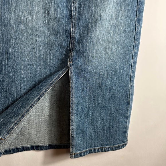 Gap Jeans Midi Front Split Classic Blue Denim Skirt - Picture 5 of 8